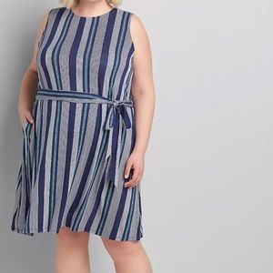 Belted Swing Dress With Back-cutout